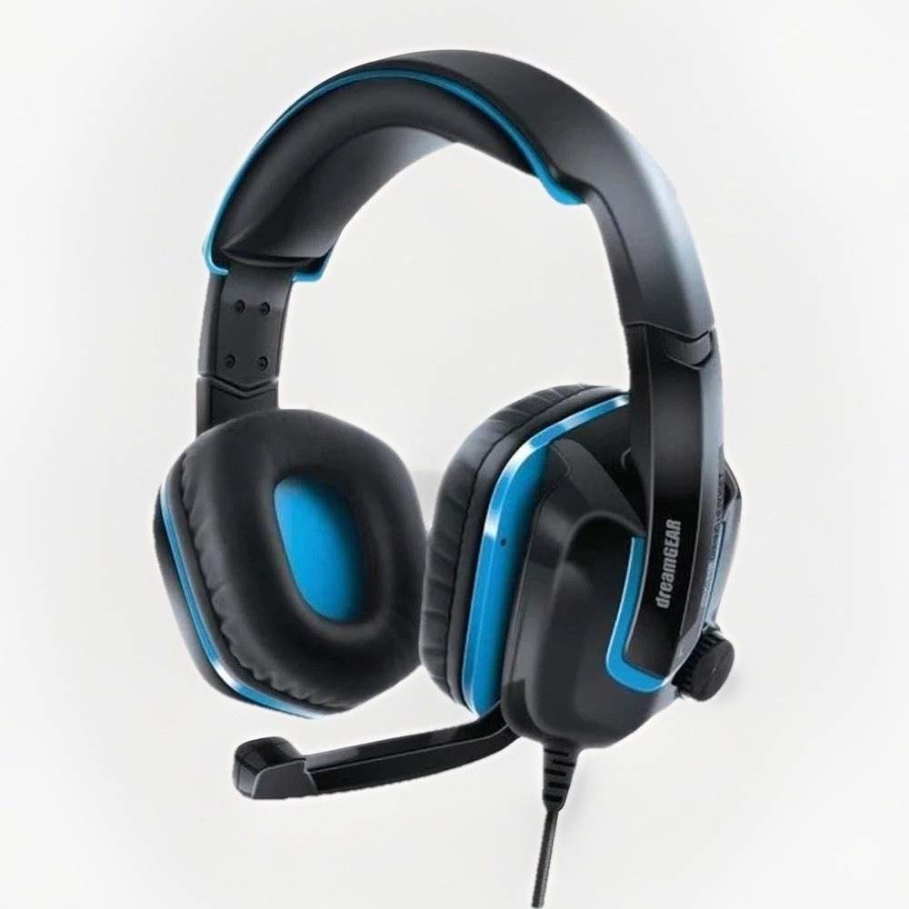 dreamGEAR GRX-440 Wired Headset for Nintendo Switch Lite/PS4/Xbox One Blue Black